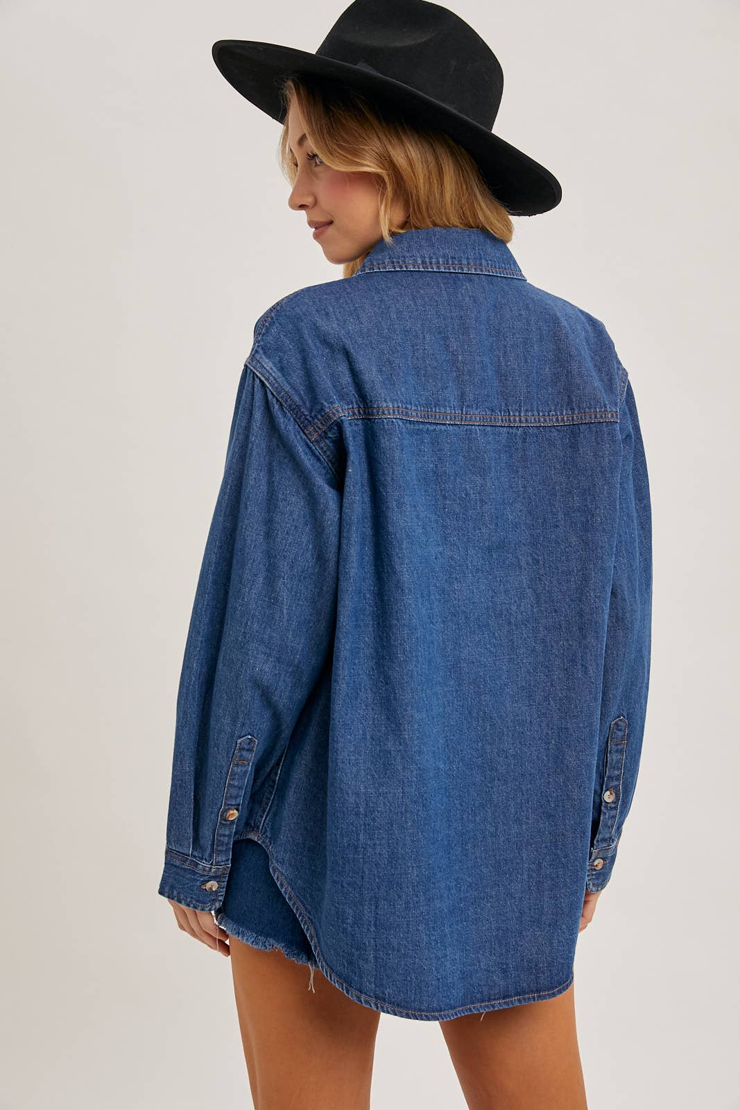 Denim button down shirts