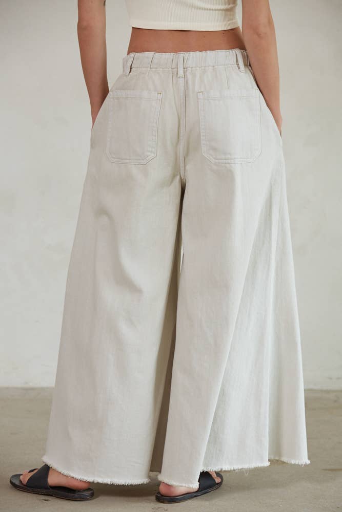 Missy Cotton Denim Wide Leg Pants