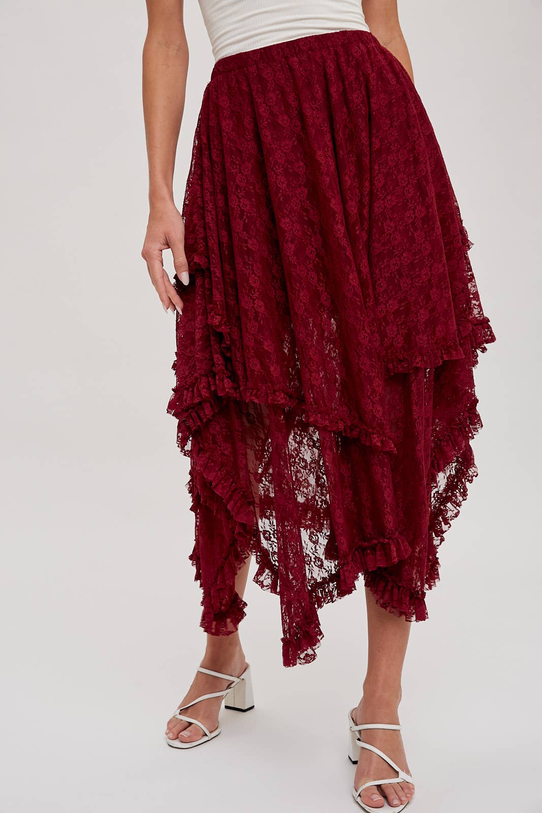 Lace tier maxi shirt