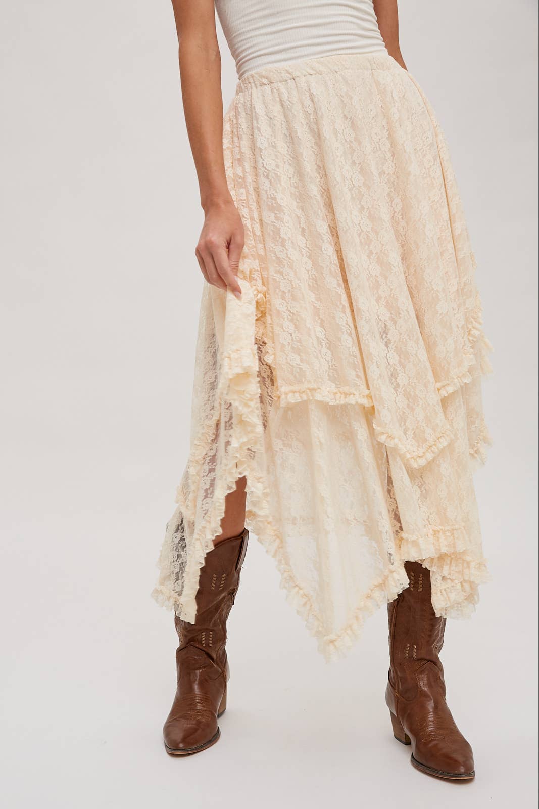 Lace tier maxi shirt