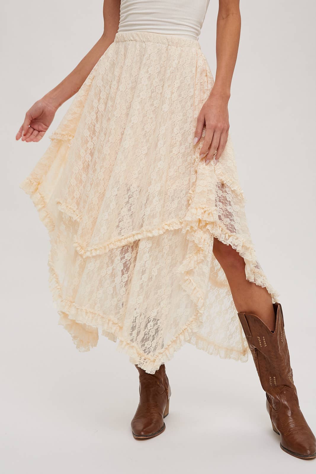 Lace tier maxi shirt