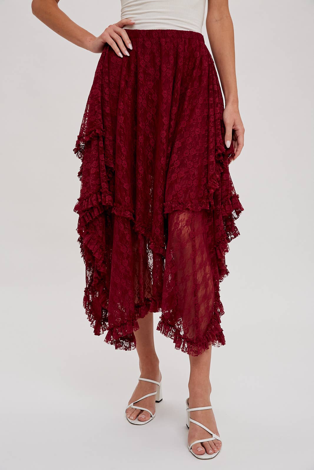 Lace tier maxi shirt