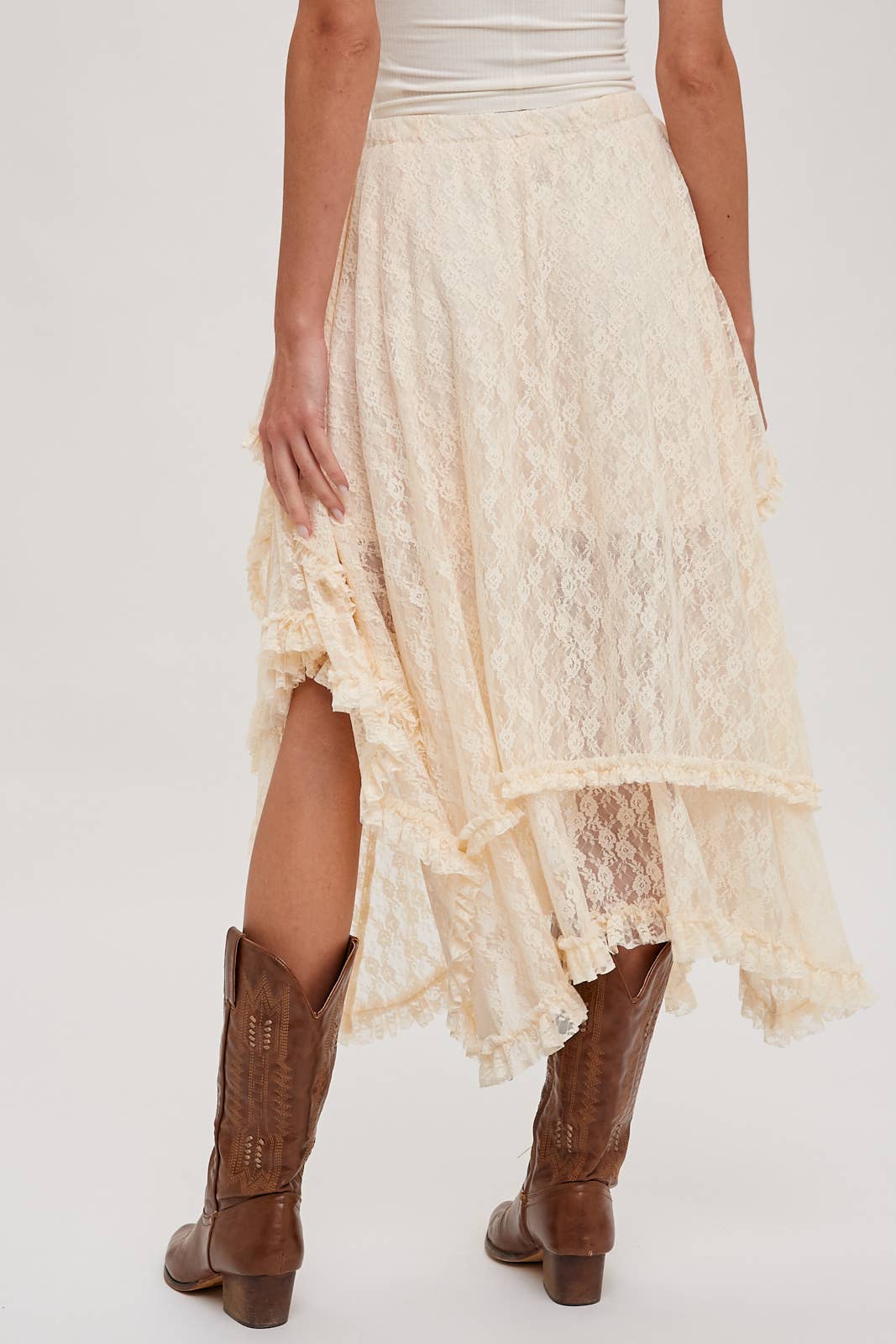 Lace tier maxi shirt