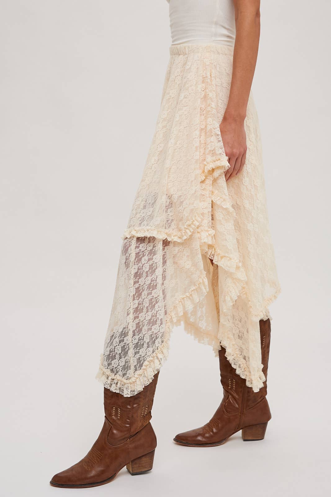 Lace tier maxi shirt