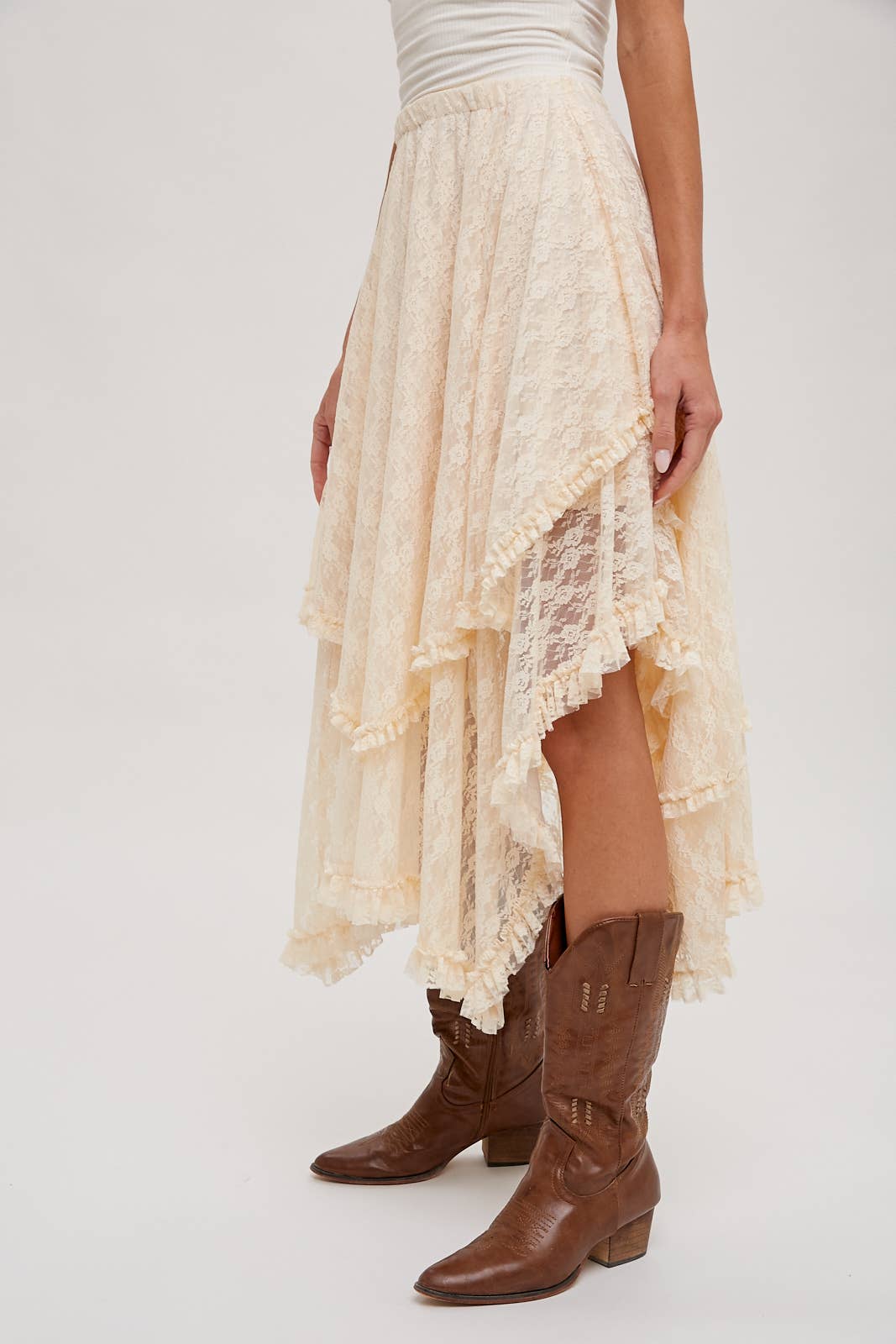 Lace tier maxi shirt