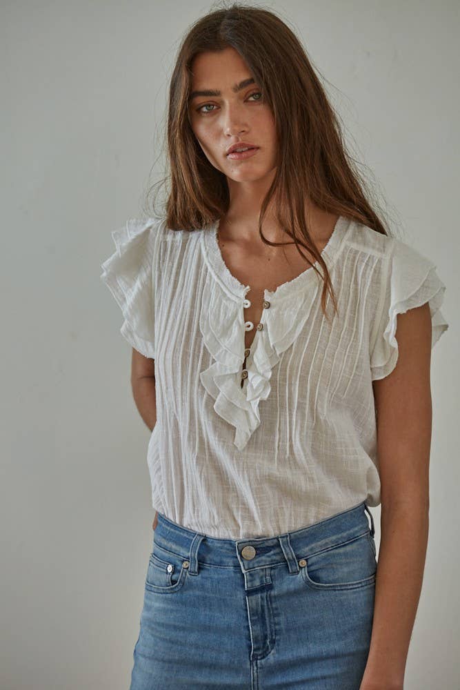 Everly V-Neck Short Sleeve Top