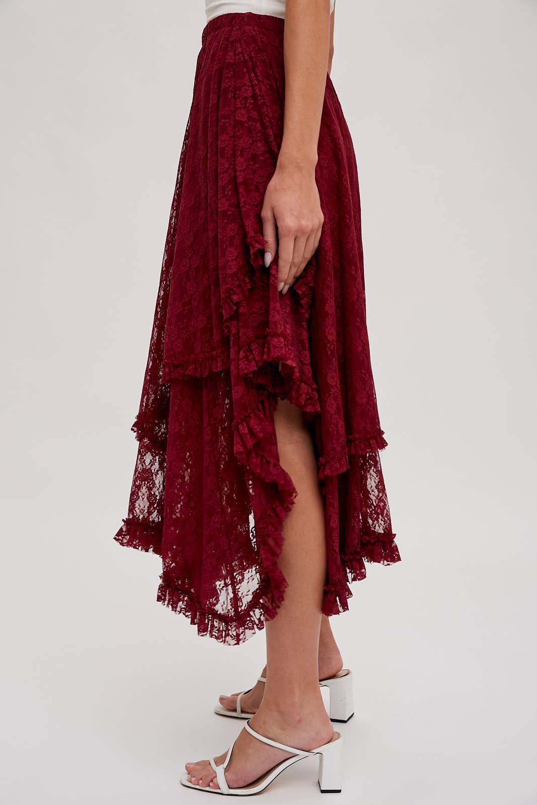 Lace tier maxi shirt