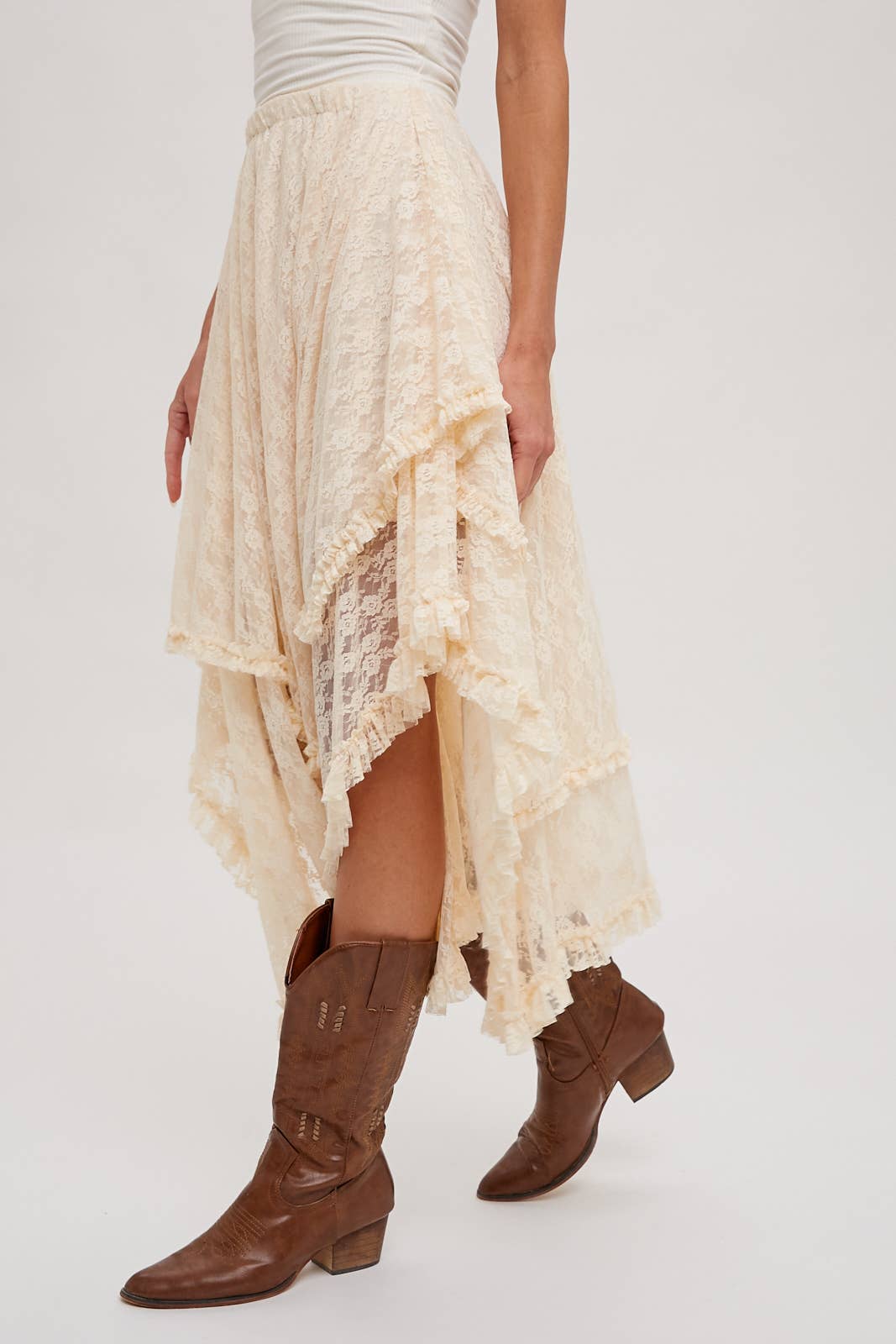 Lace tier maxi shirt