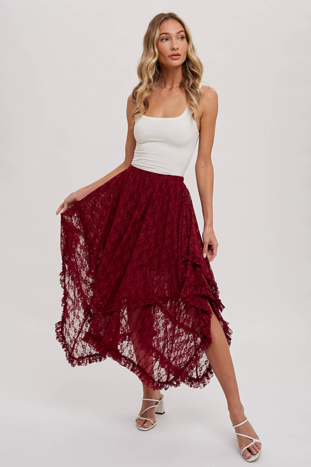 Lace tier maxi shirt