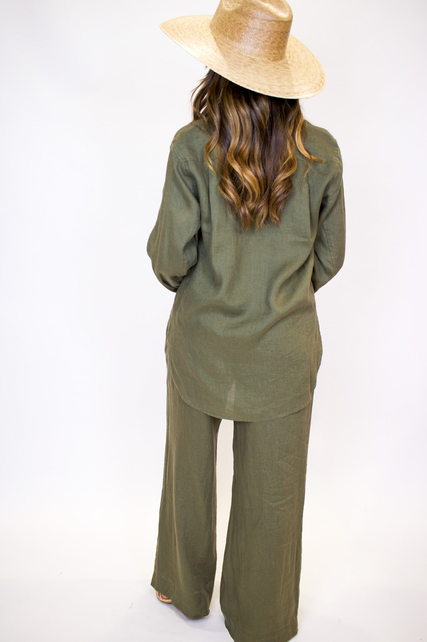 Smocked Wide-Leg Pant