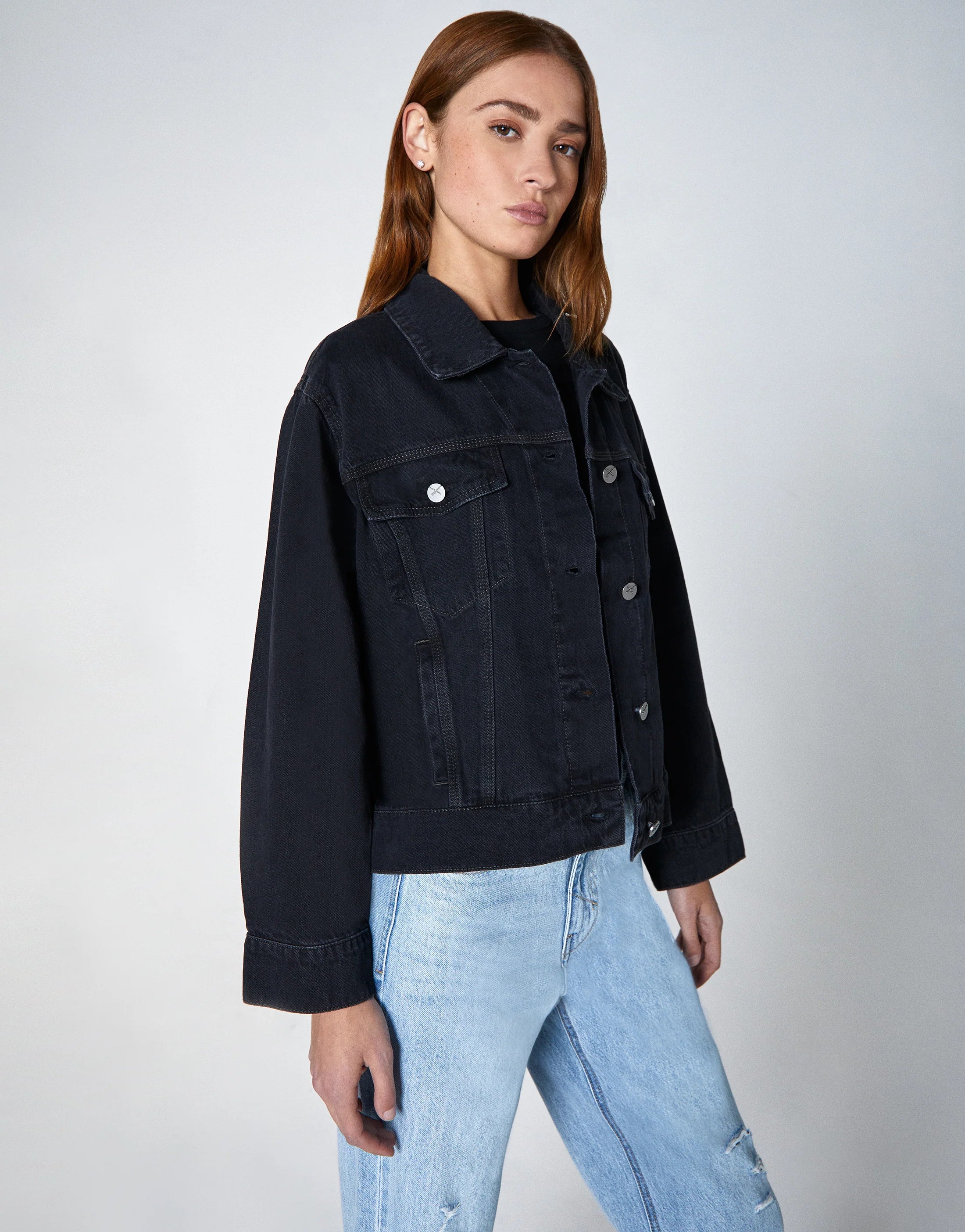 Black denim jacket