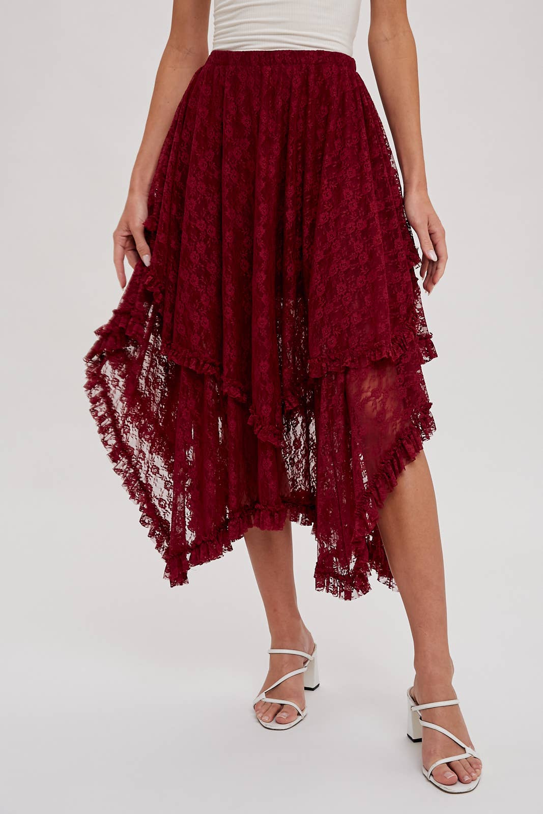 Lace tier maxi shirt