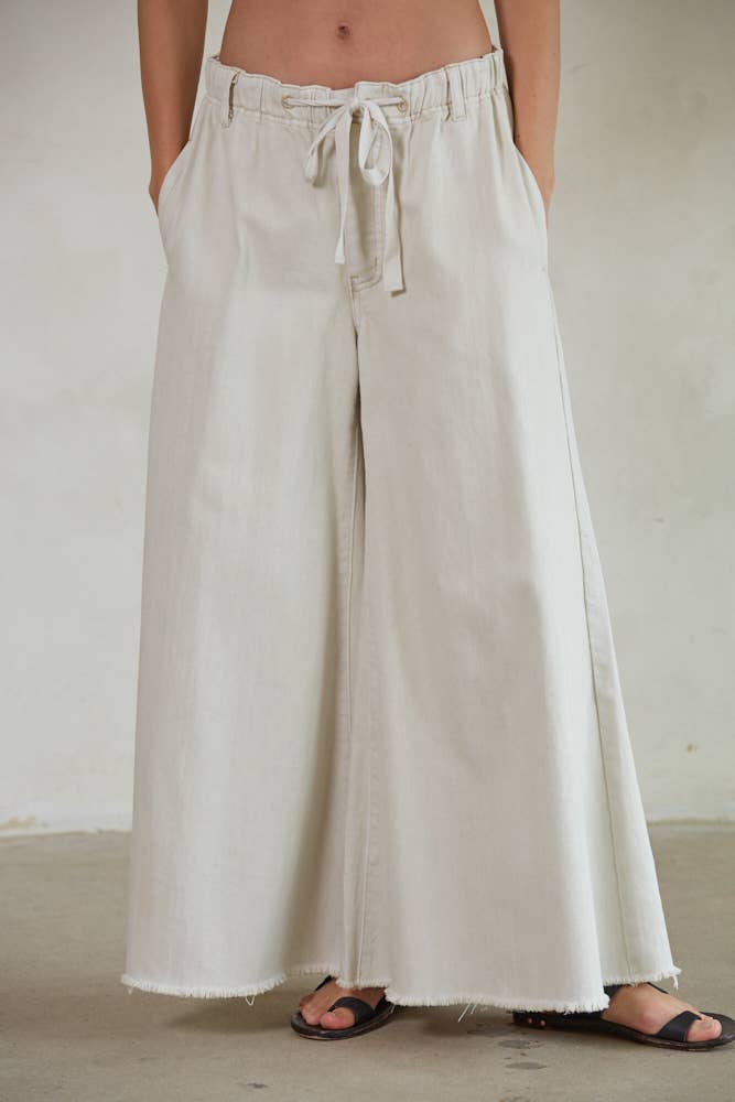 Missy Cotton Denim Wide Leg Pants