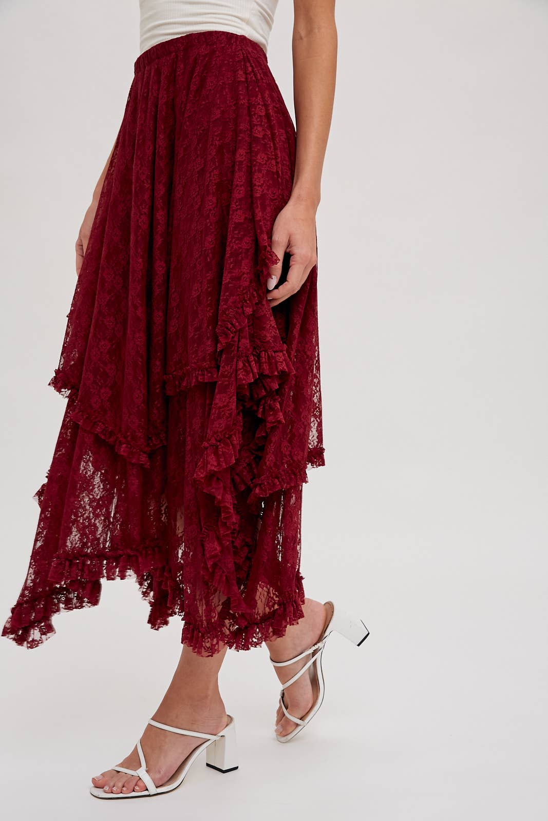 Lace tier maxi shirt