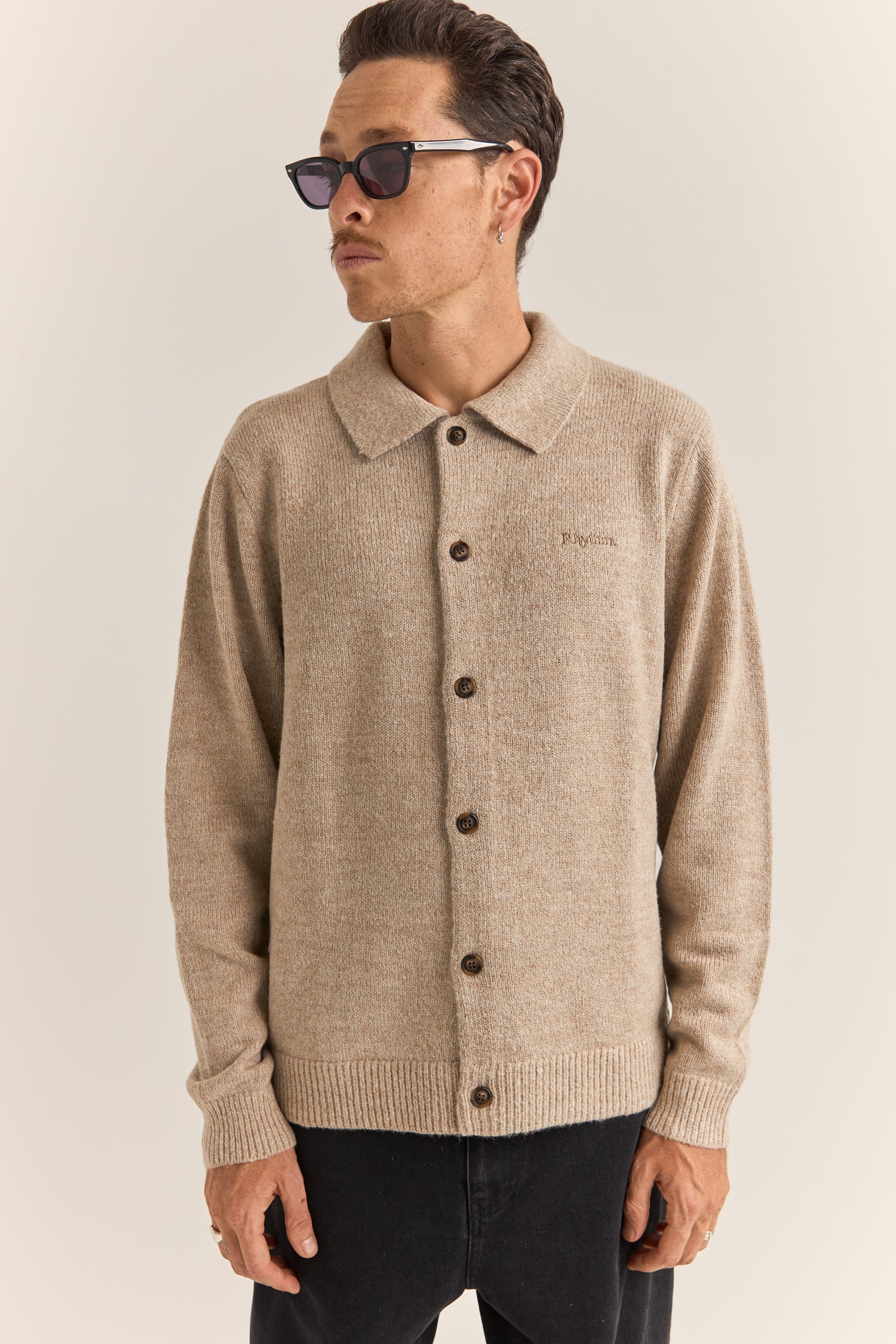 Mohair button up knit