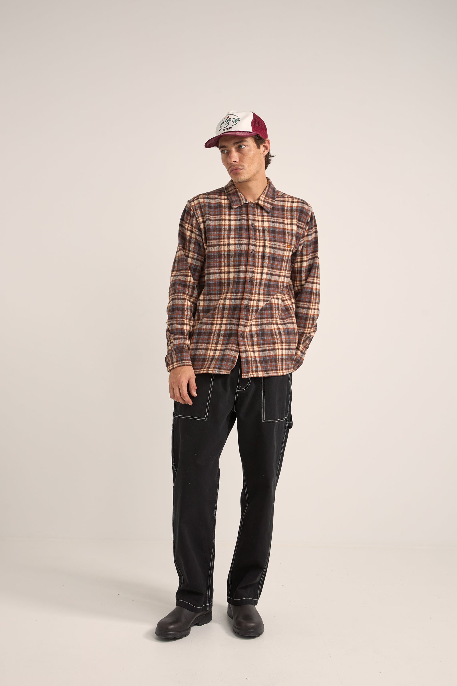 Albert check LS shirt