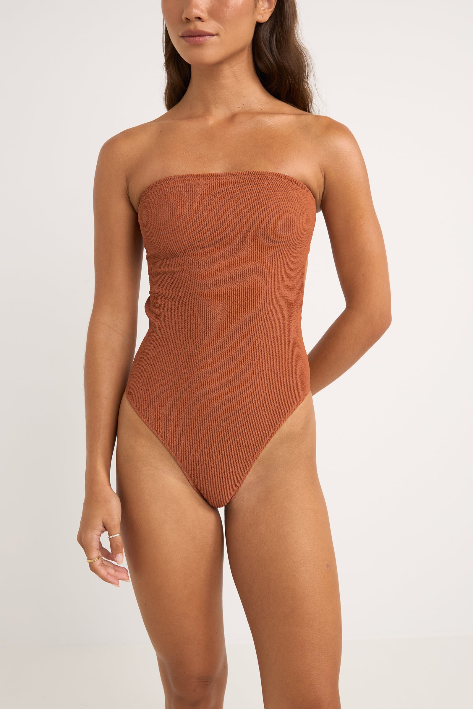 Isla Rib Strapless One Piece