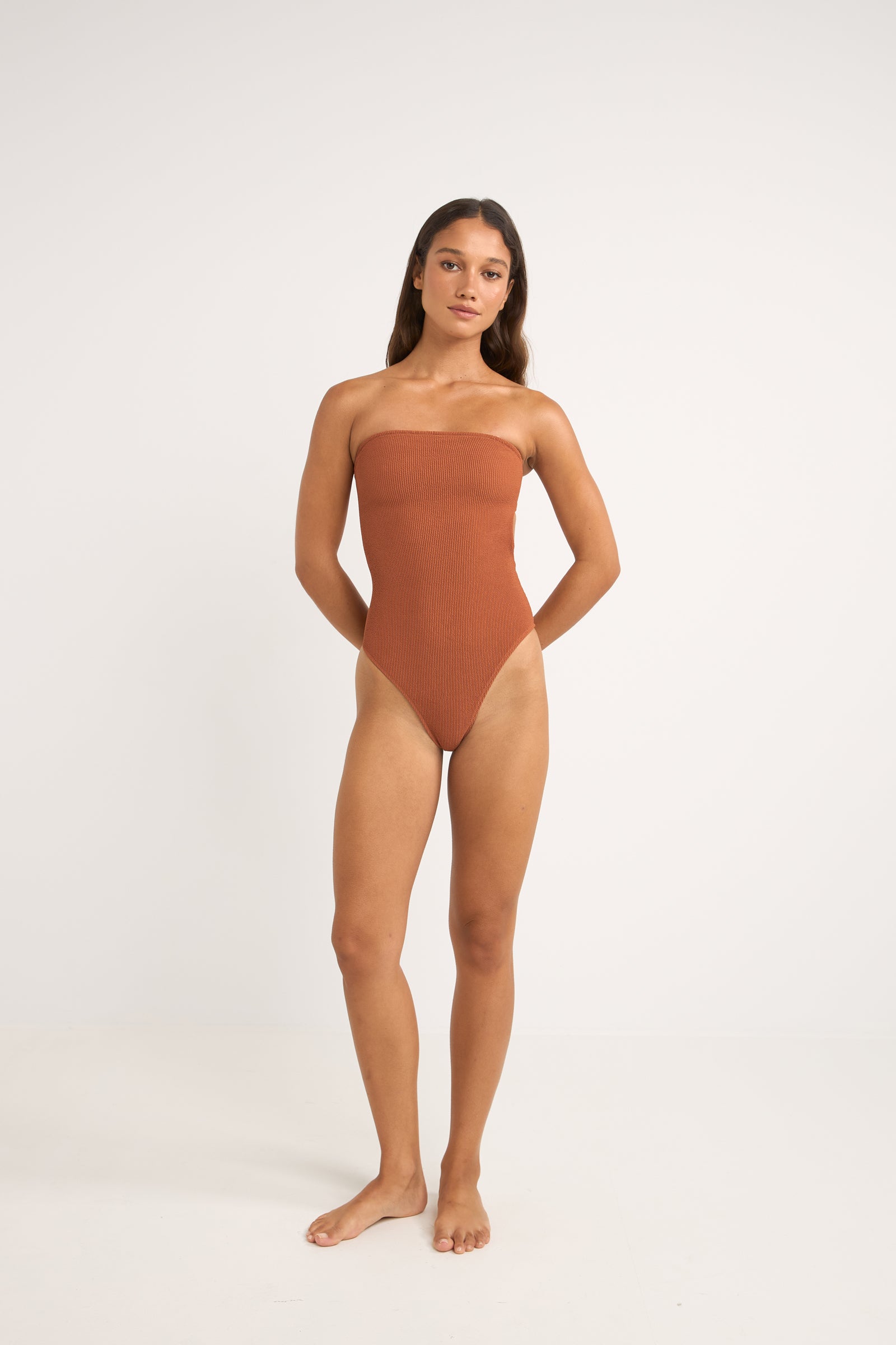 Isla Rib Strapless One Piece