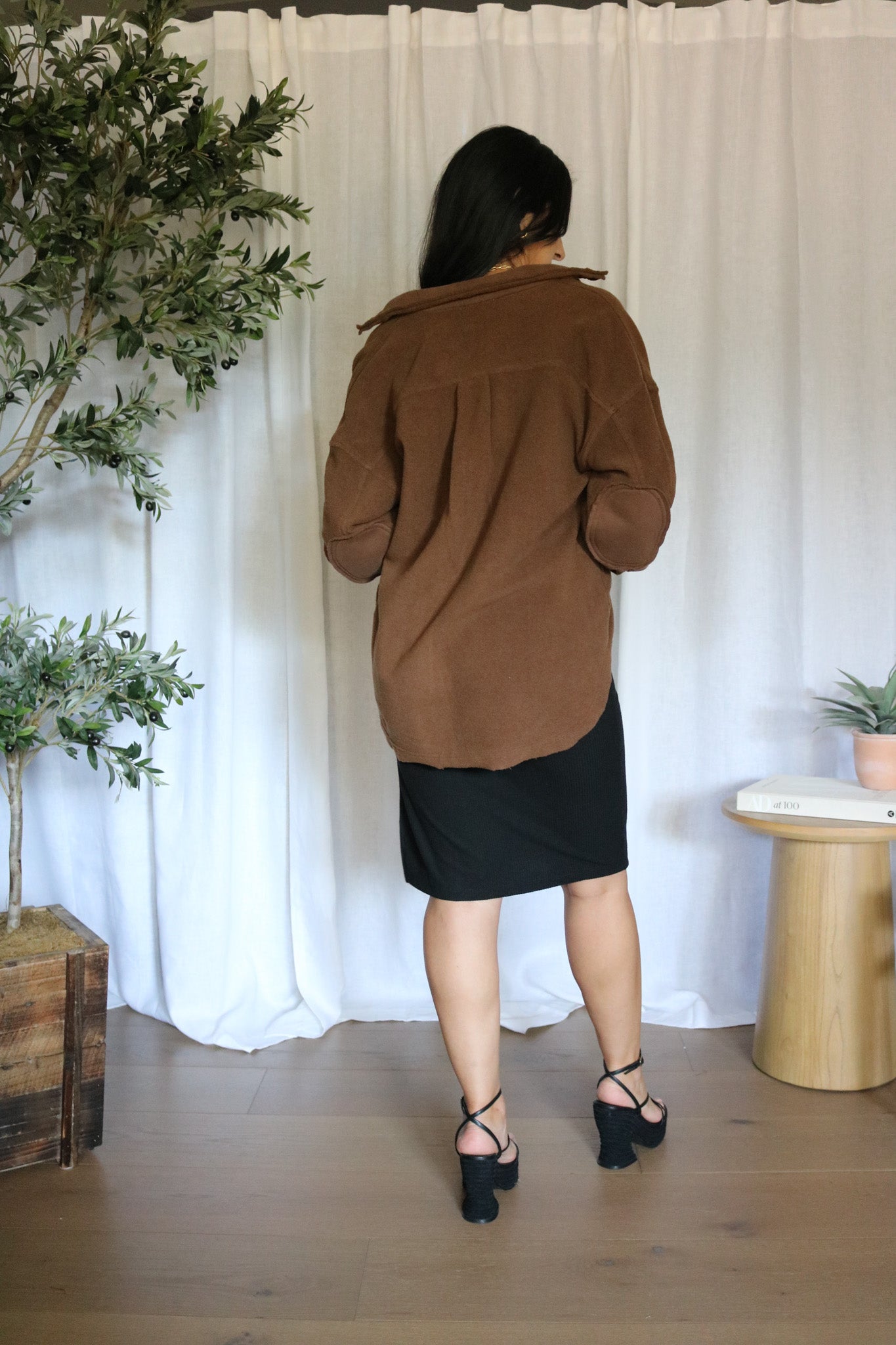 Brown High Low Shacket