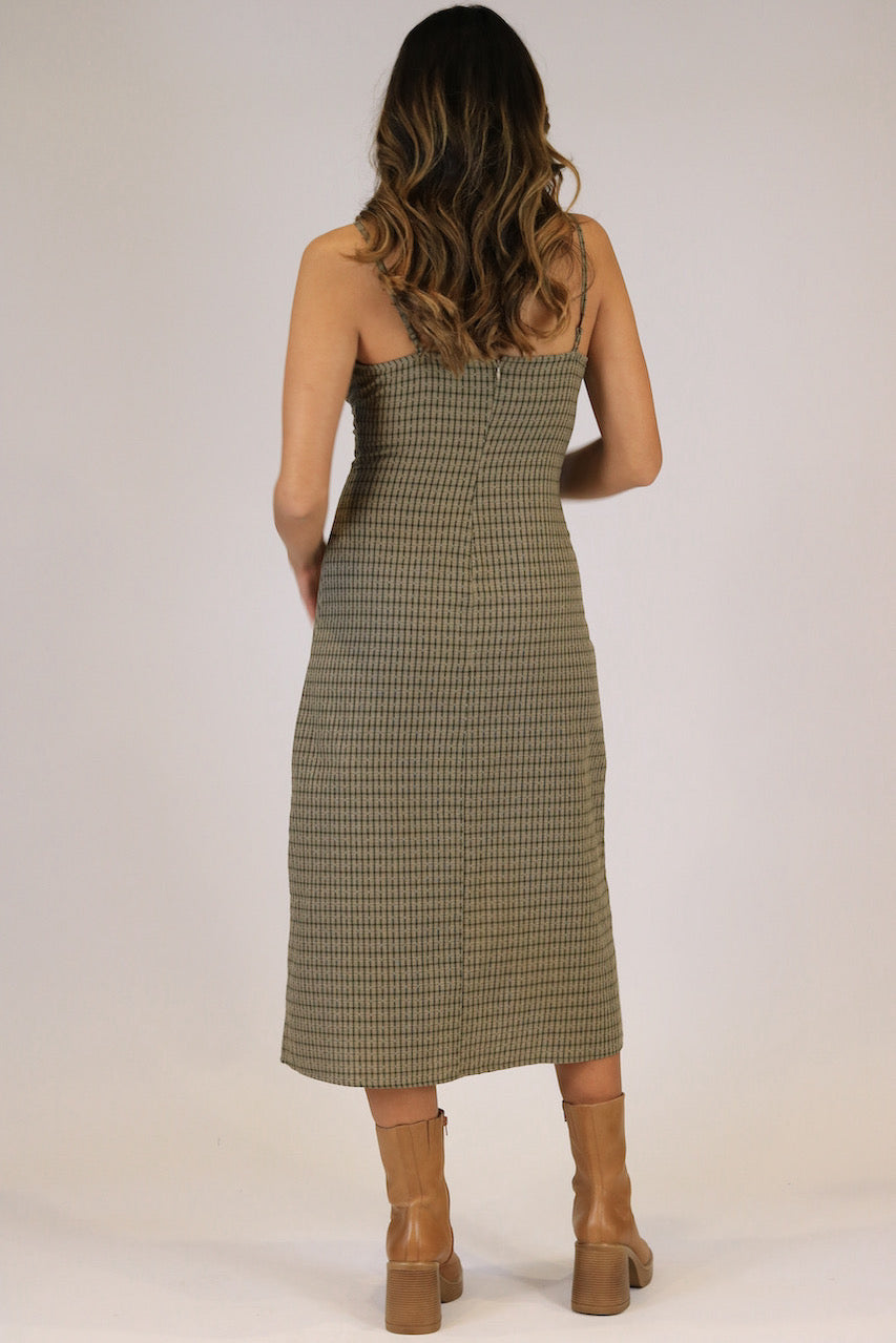 Picnic Plaid Midi Dress