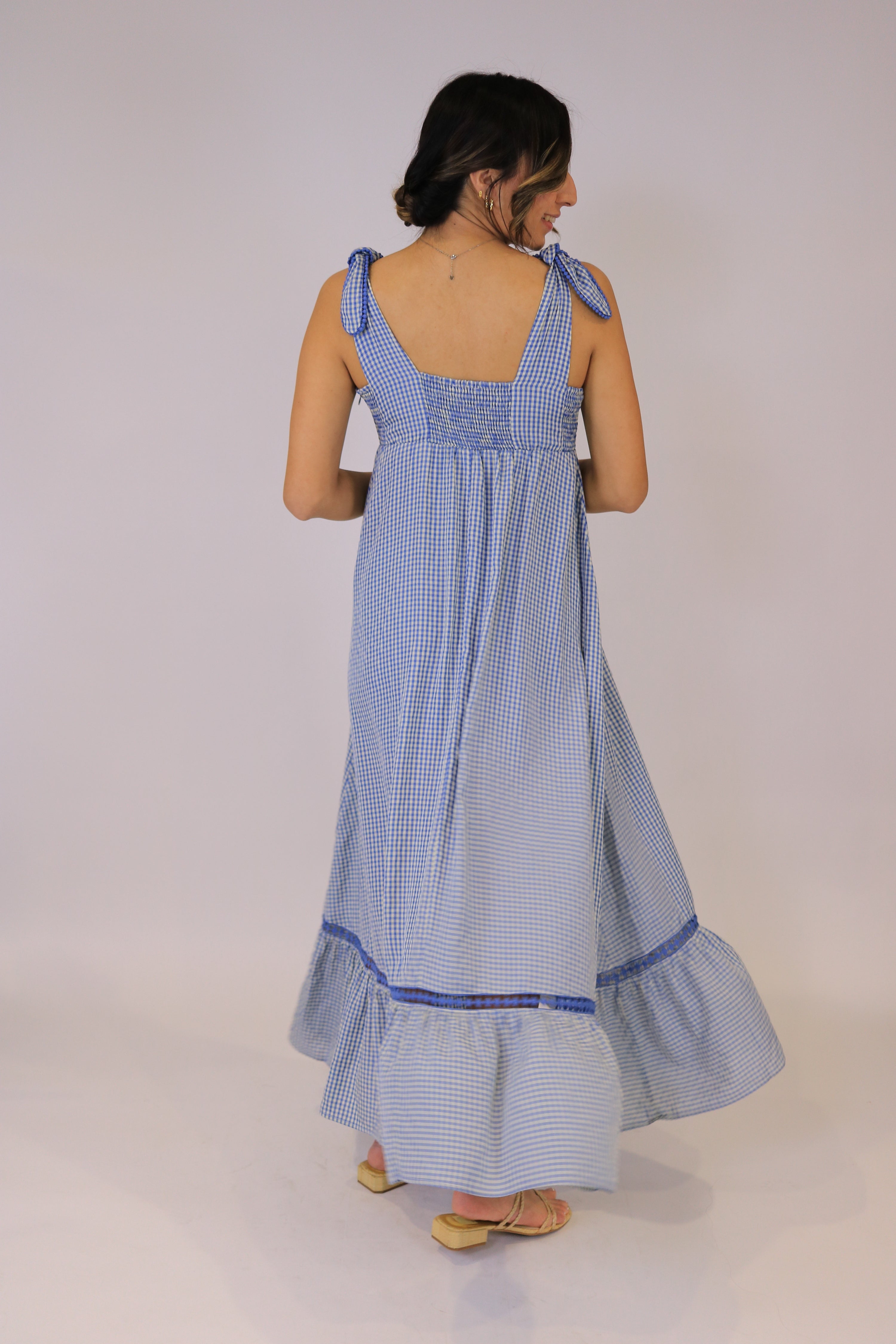 Prairie Blue Gingham Dress